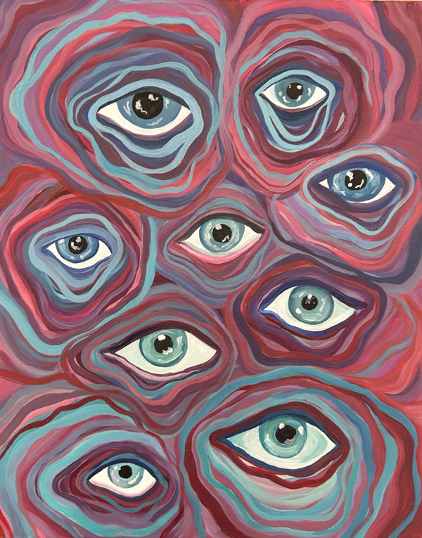 acrylic painting of eyes that I made for my AP Art Portfolio