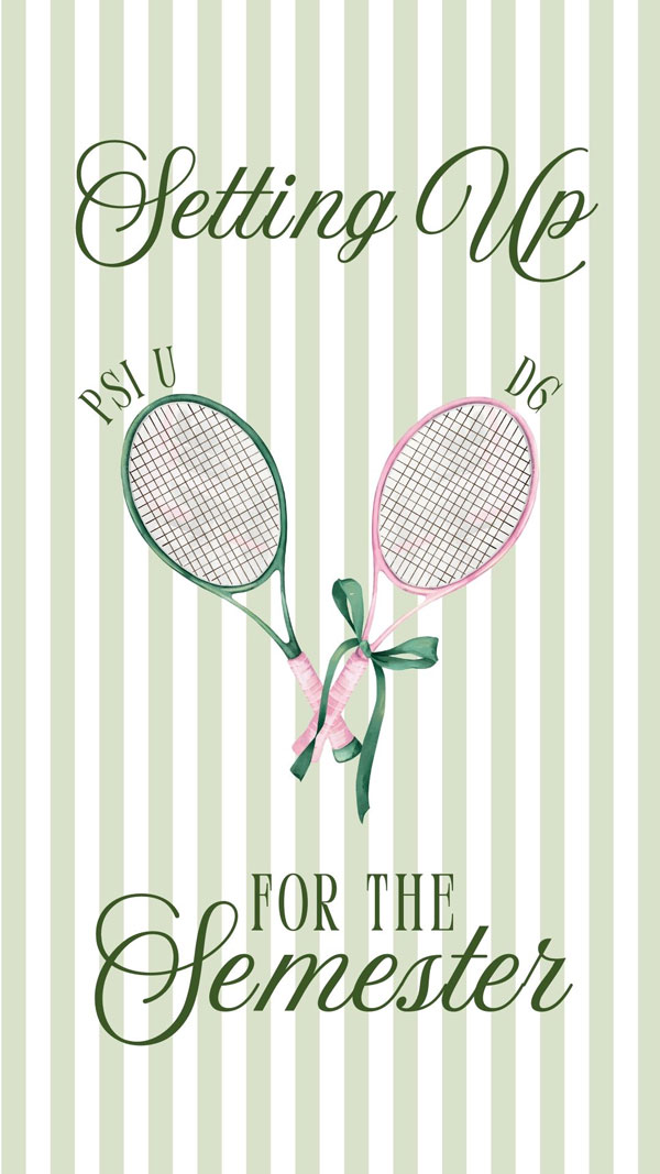 Setting up for the Semester mixer graphic